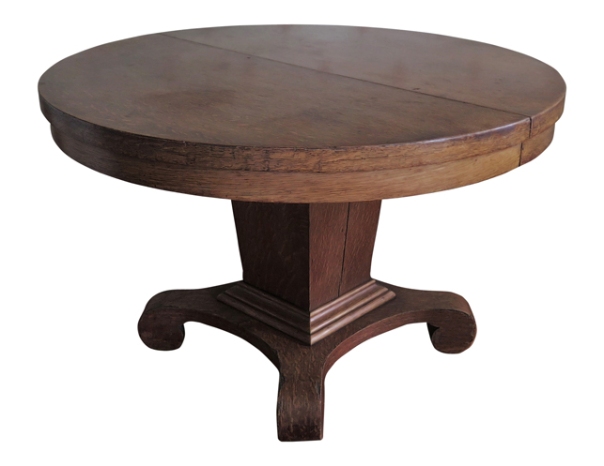 Antique-Round-Oak-Dining-table-